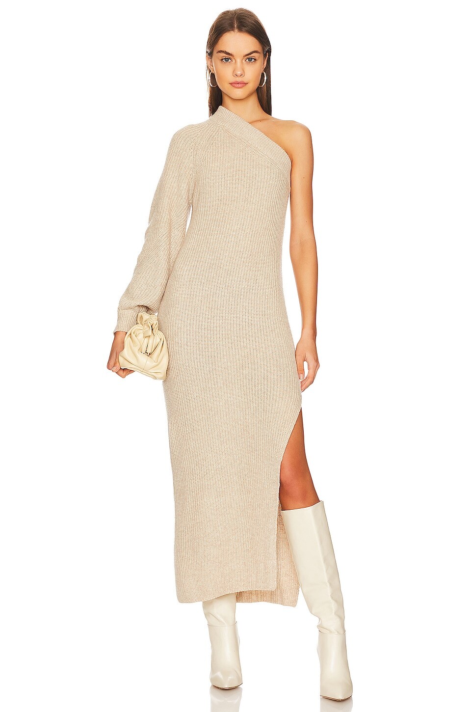 

Платье миди L'Academie Feride One Shoulder, цвет Oatmeal