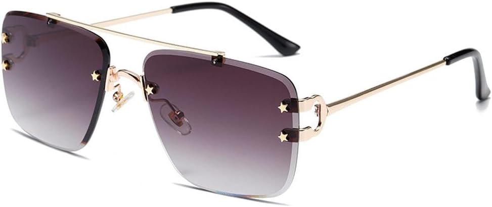 

Модные солнцезащитные очки без оправы для женщин, винтажные солнцезащитные очки для мужчин, классические очки с градиентными линзами, защита от УФ-излучения UV400 HVTVTLA, C4