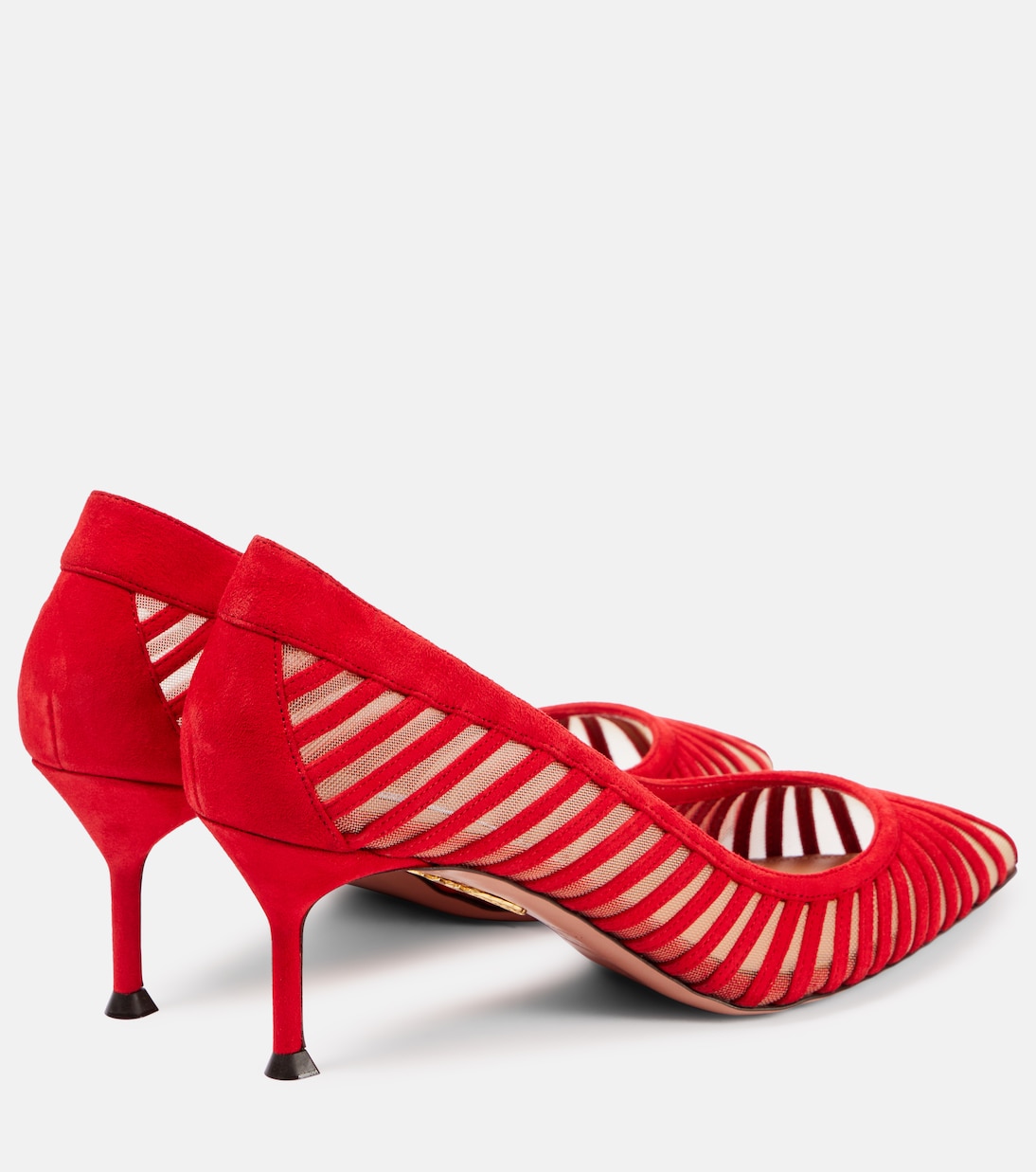 Туфли-лодочки Passions 65 из замши и сетки Aquazzura, Lipstick — фото 2