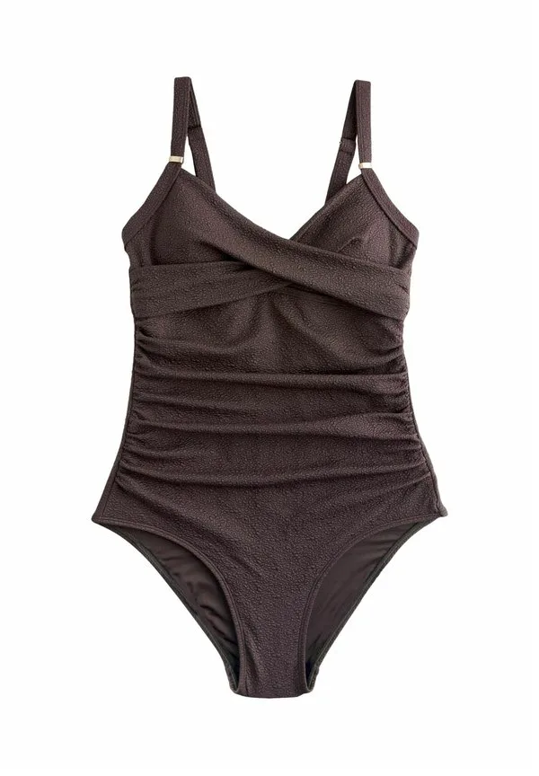 Купальник с эффектом утягивания живота Next, Chocolate Brown Textured