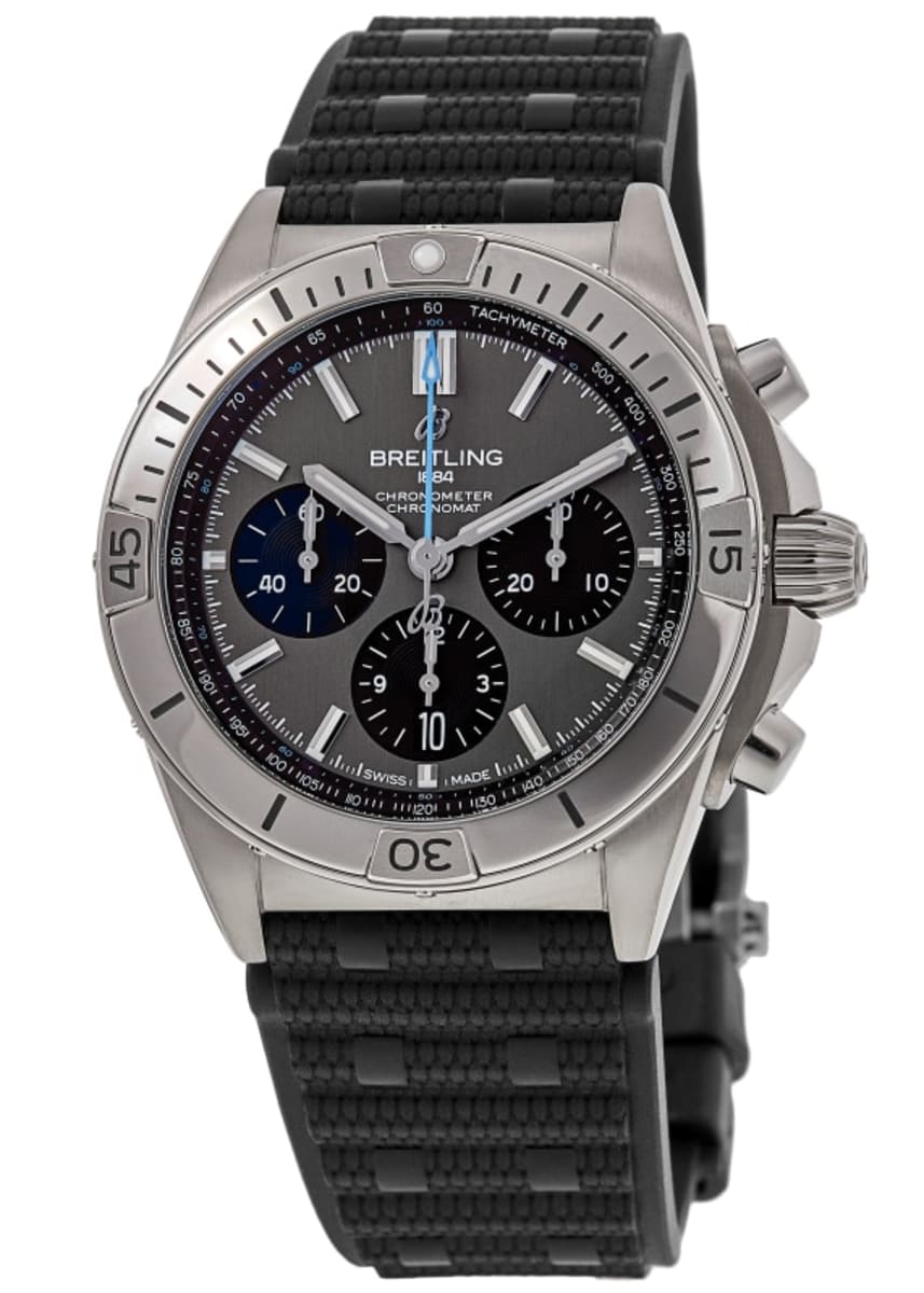 

Breitling Chronomat B01 42 автоматический хронограф серый циферблат черный каучуковый ремешок мужские часы EB0134101M1S1