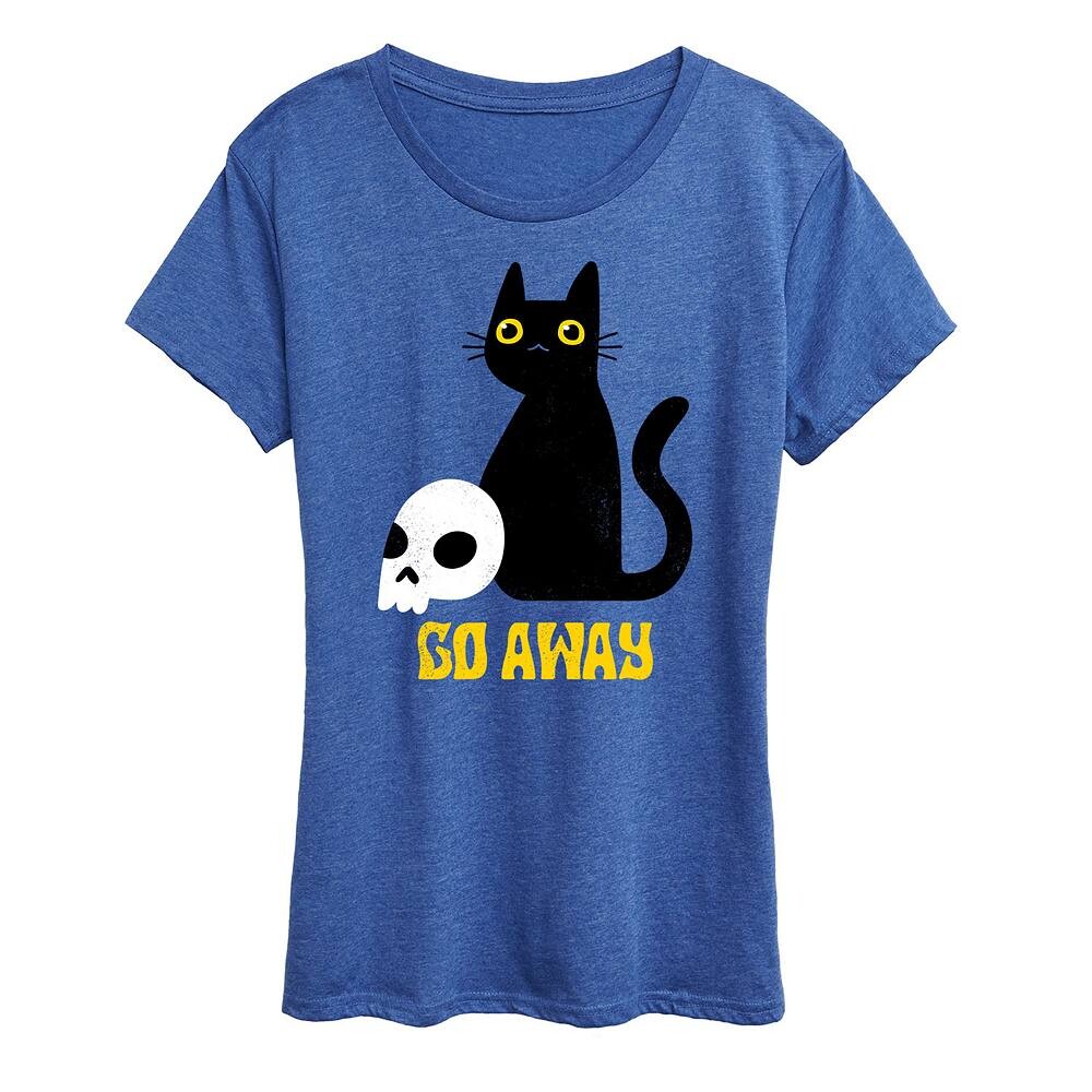 

Женская футболка Go Away Black Cat с рисунком, цвет Heather Royal Blue