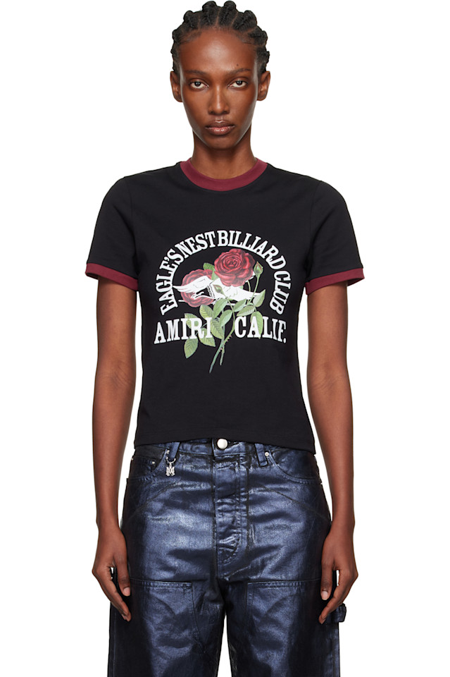 

Футболка с контрастной отделкой «Орел» Amiri, черный