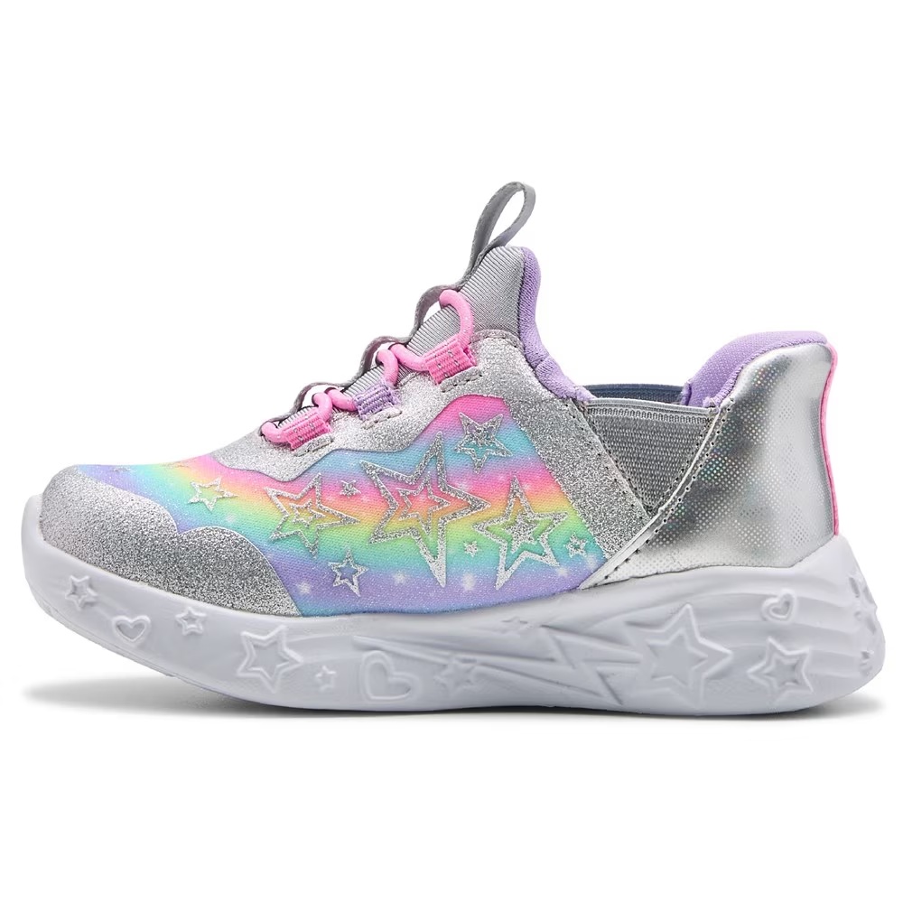 Детские слипоны с единорогом Skechers для малышей/маленьких детей, silver multi — фото 2