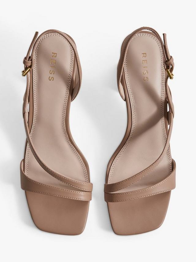 Сандалии Alice на платформе с квадратным каблуком из кожи Reiss, Nude — фото 3