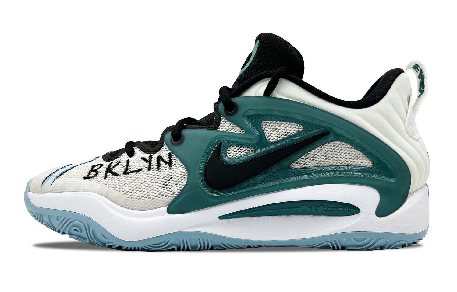 

Баскетбольные кроссовки KD 15 мужские с низким верхом белые/сине-зеленые Nike