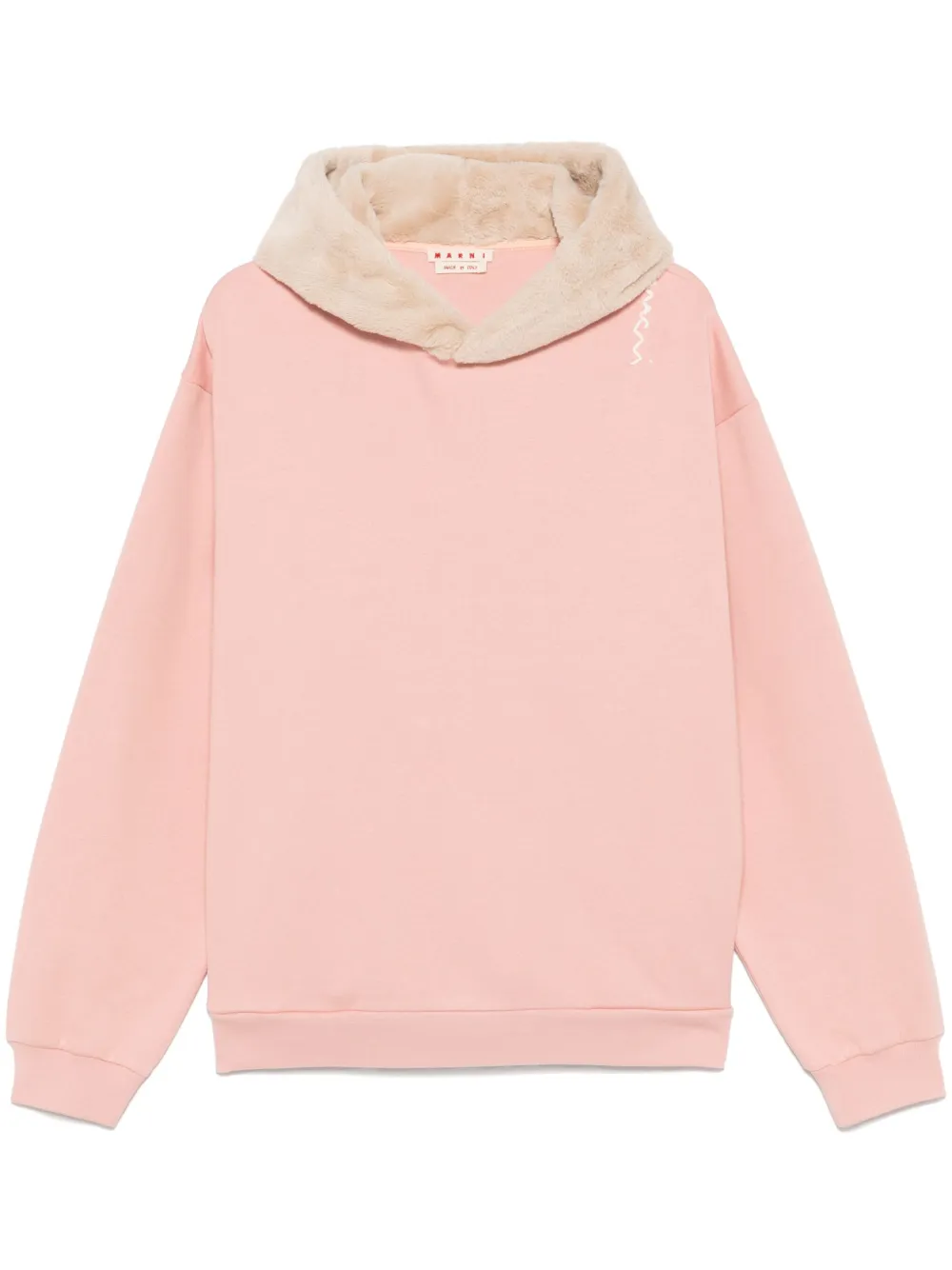 

Худи с искусственным мехом Marni, розовый