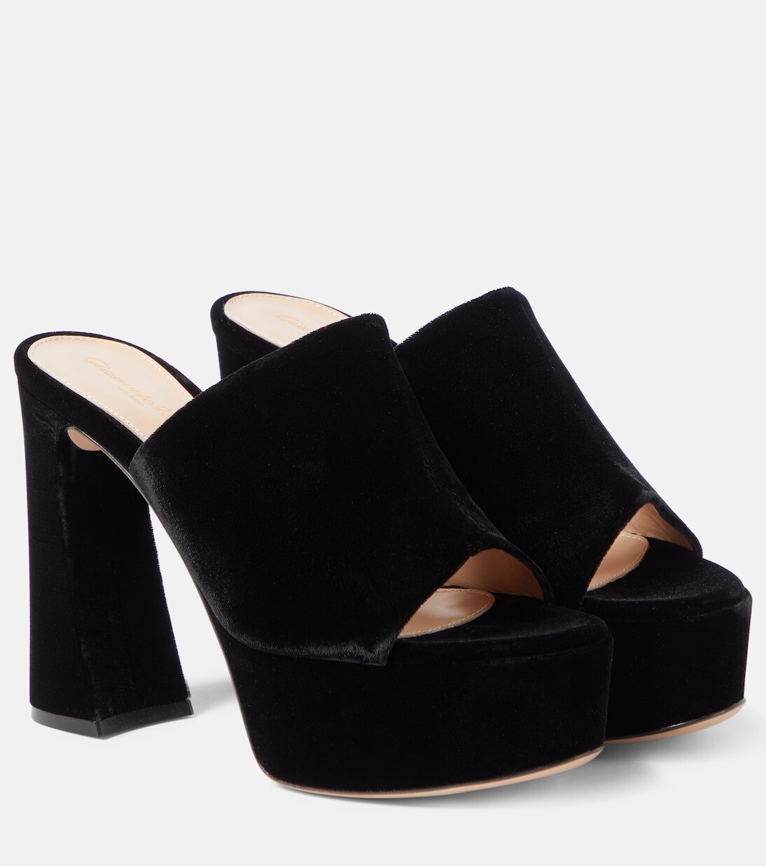 Бархатные мюли holly на платформе Gianvito Rossi, мультиколор