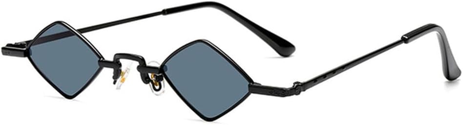 

Модные солнцезащитные очки для женщин в винтажном стиле с металлической маленькой оправой, ретро-очки для женщин, панк-очки, очки с защитой от ультрафиолета UV400 MTZJH, C1 Black-grey