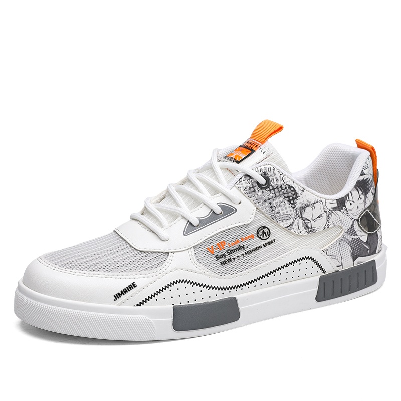 

King Jinmai Низкие скейтерские кроссовки мужские бело-серые, цвет White Gray