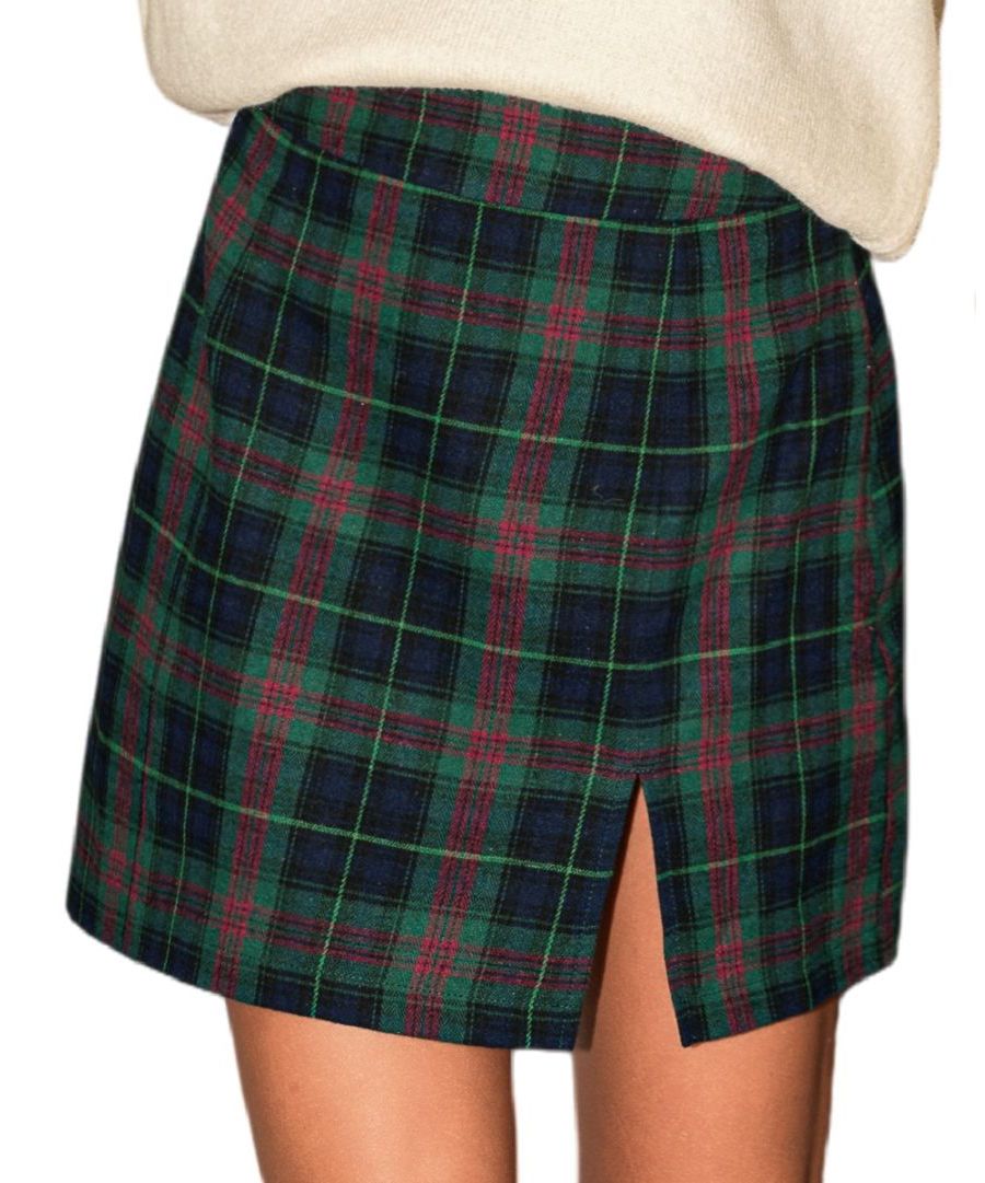 

Мини-юбка в клетку для женского драматического кружка Cupshe, Dark green