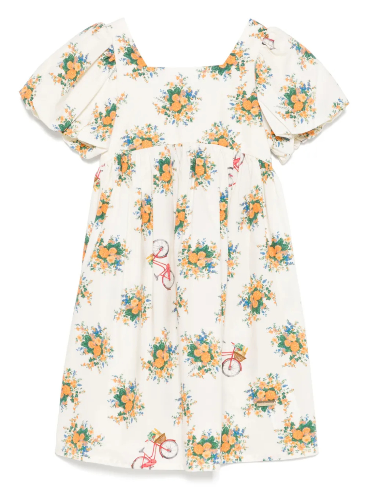 

Платье Moschino Kids с цветочным принтом, нейтральный