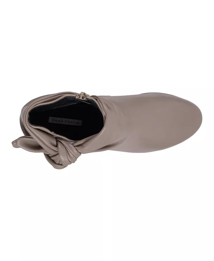 Женские ботильоны с бантом из лаванды GC Shoes, коричневый/бежевый — фото 4