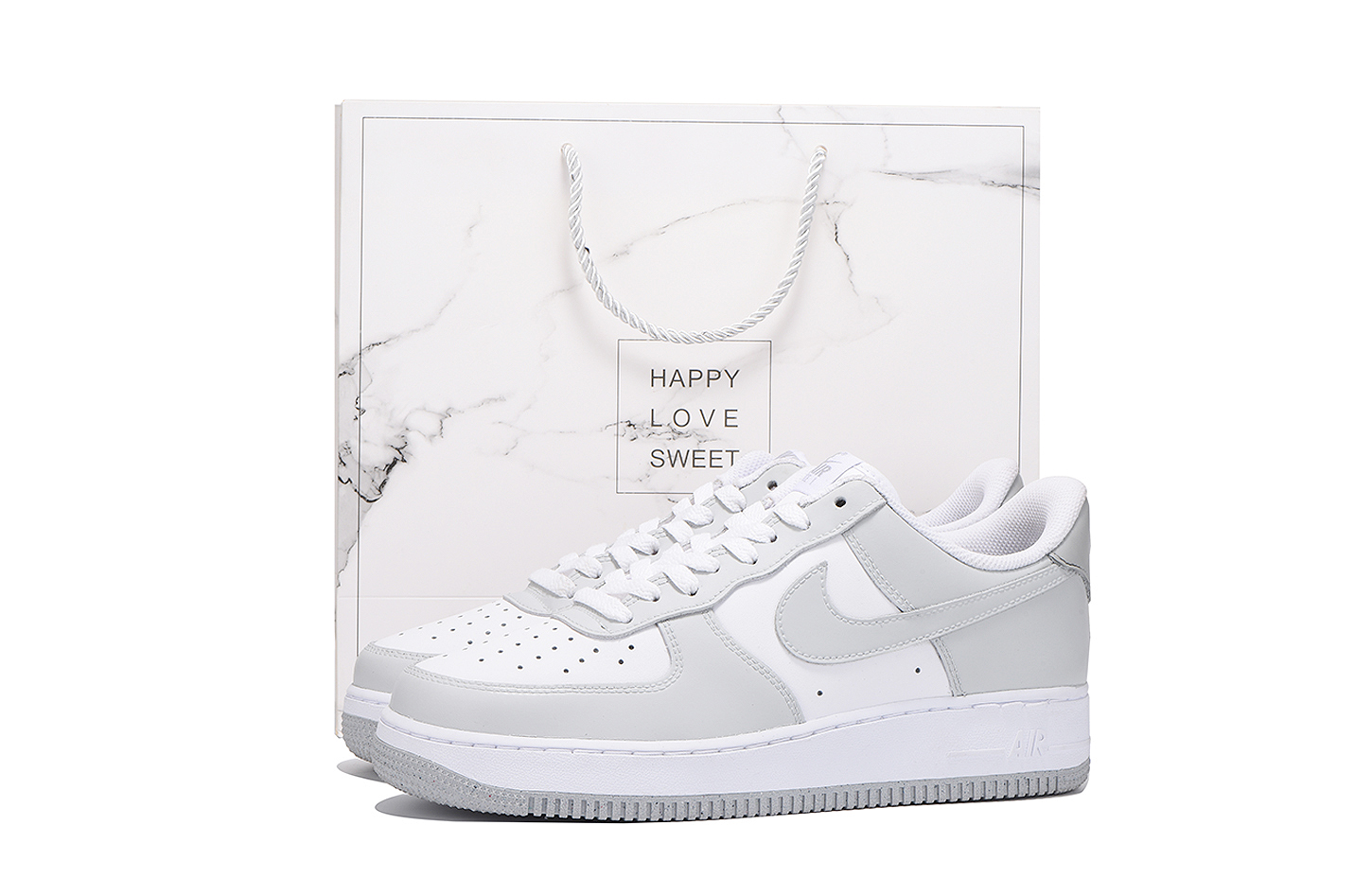 

Nike Кроссовки Air Force 1 с низким верхом для скейтборда, противоскользящие, износостойкие, мужские, серо-белые