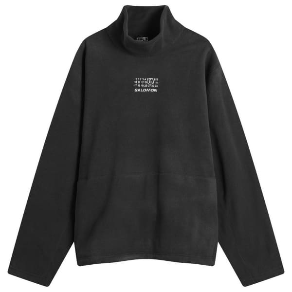 

Футболка с длинными рукавами и высоким воротником из флиса Salomon Mm6 Maison Margiela, washed черный