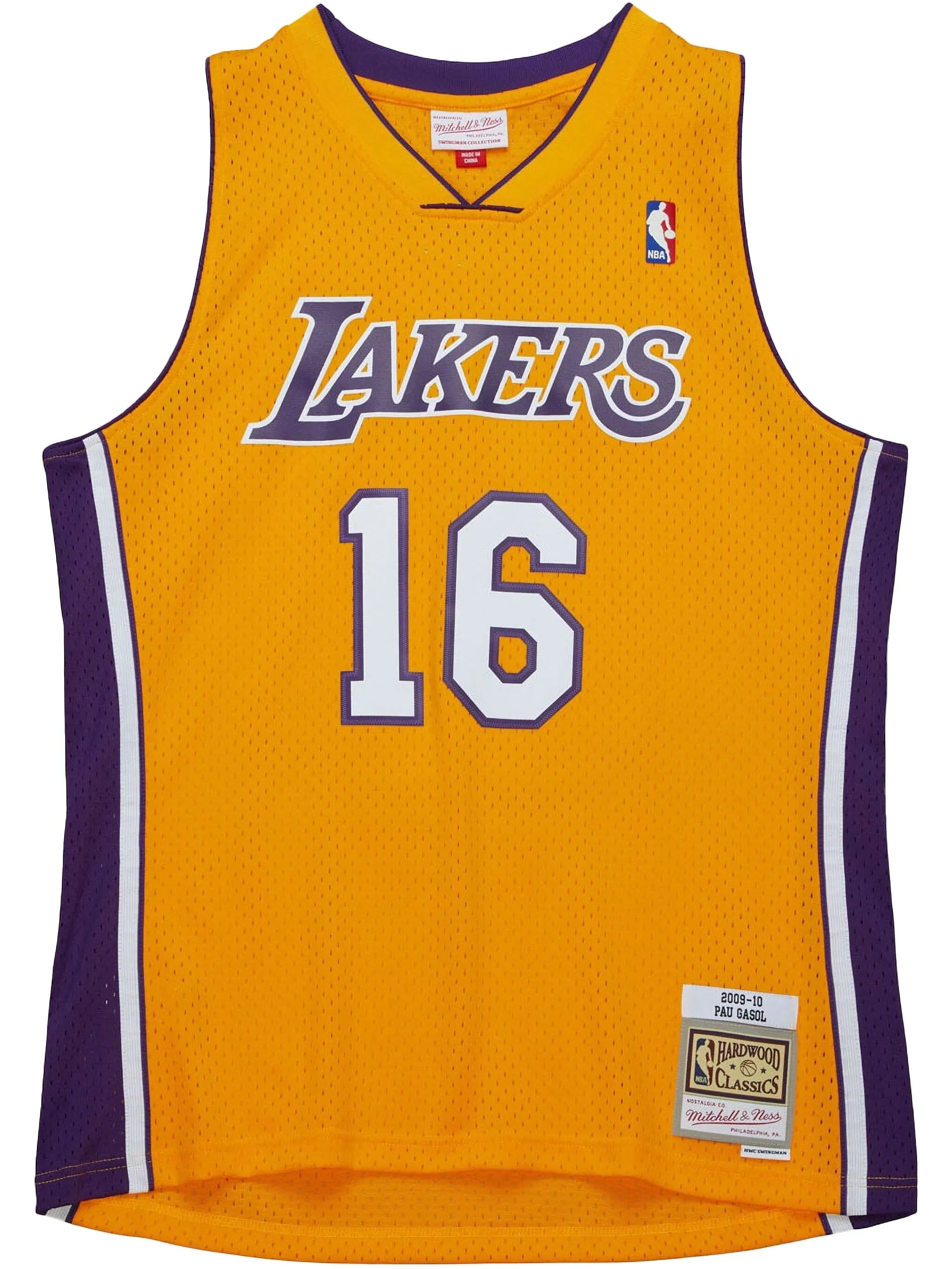 

Топ Hardwood Classics Pau Gasol Los Angeles Lakers из джерси (2009-10 годы) Mitchell & Ness, желтый