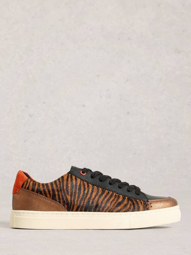 Tori текстурированные кожаные кеды с принтом animal print White Stuff, Brown/Multi