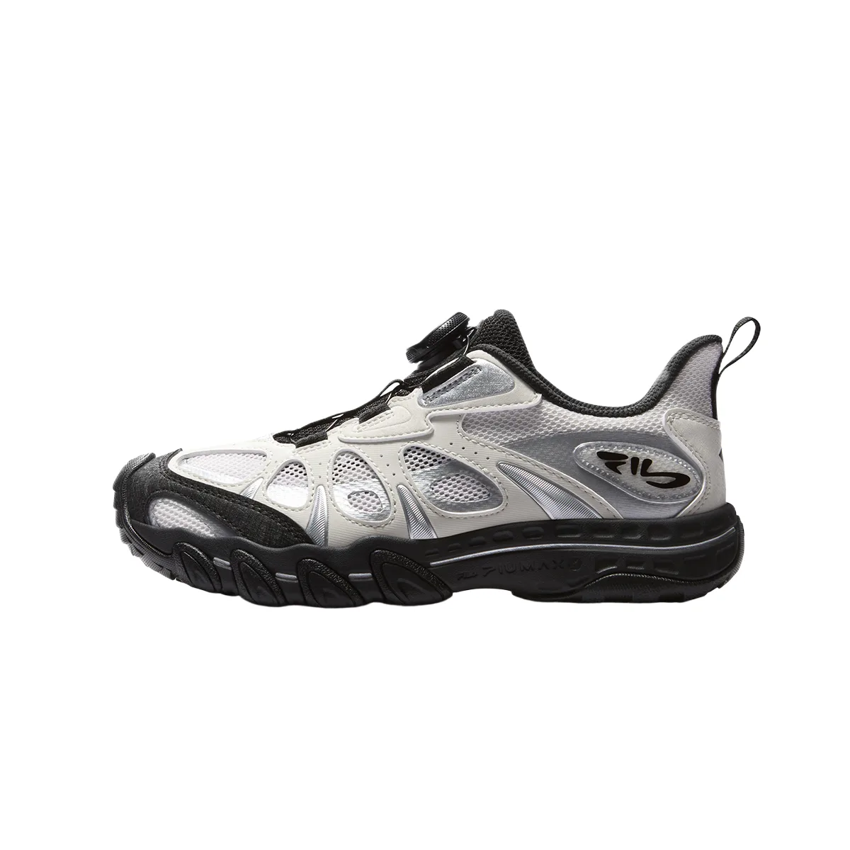 Tiger Claw 5 Textile, Synthetic Leather дышащие поддерживающие низкие кроссовки для детей FILA KIDS, Sheer White/Black