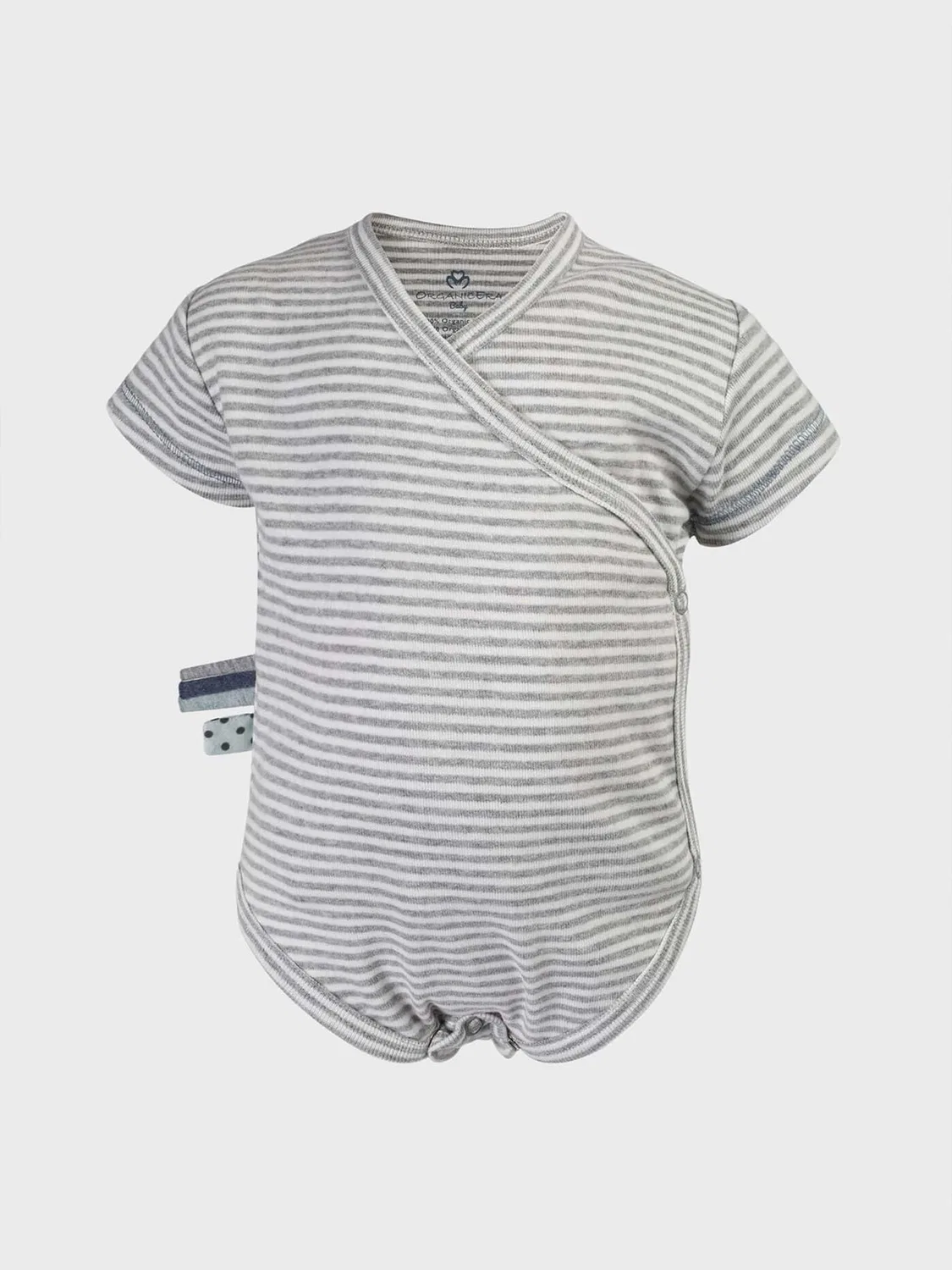 Комбинезон/боди 'OrganicEra Organic Baby S/S Kimono Body, Striped' Organicera, Grey