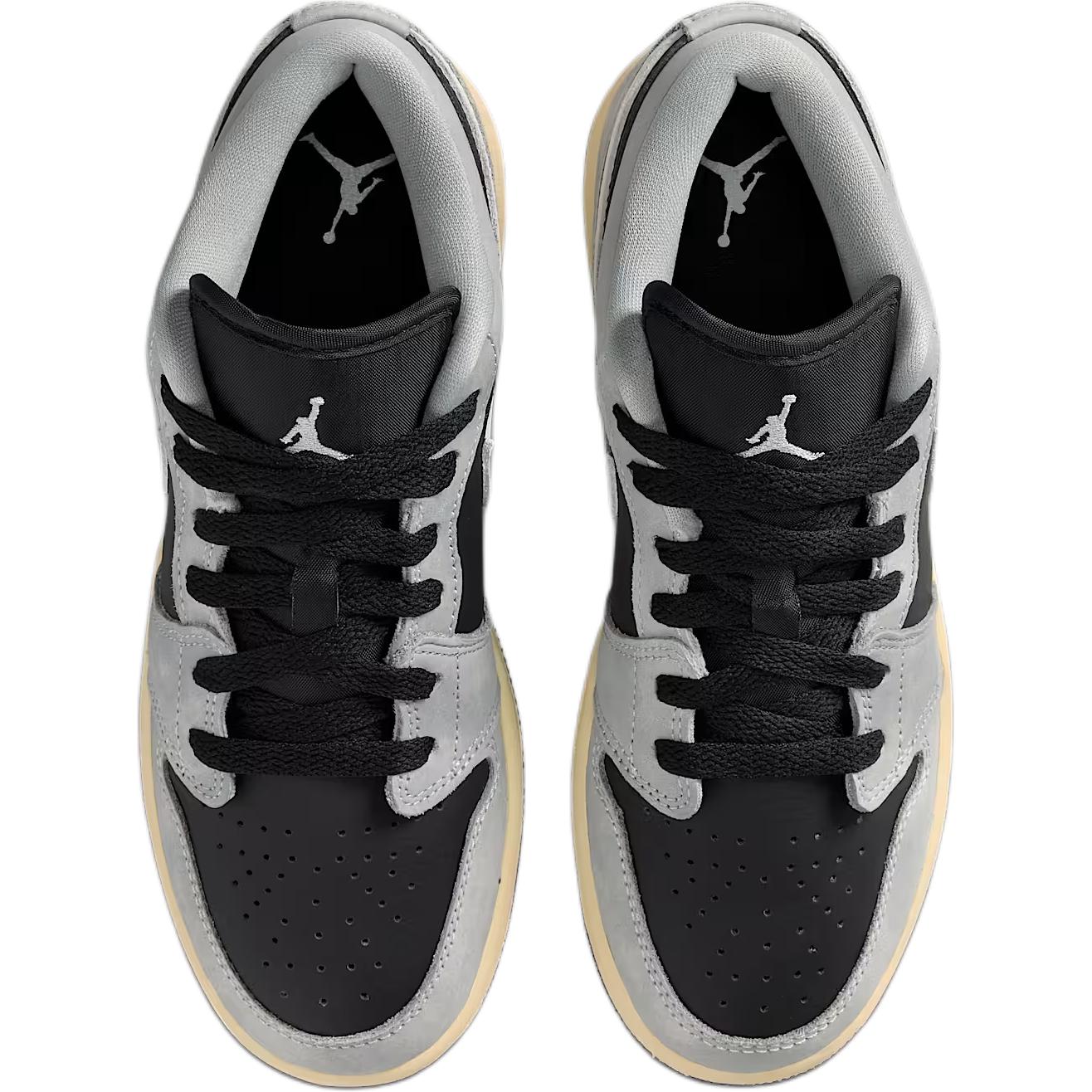 Jordan Air 1 Low top детские скейтбординговые кроссовки черно-серые унисекс — фото 3