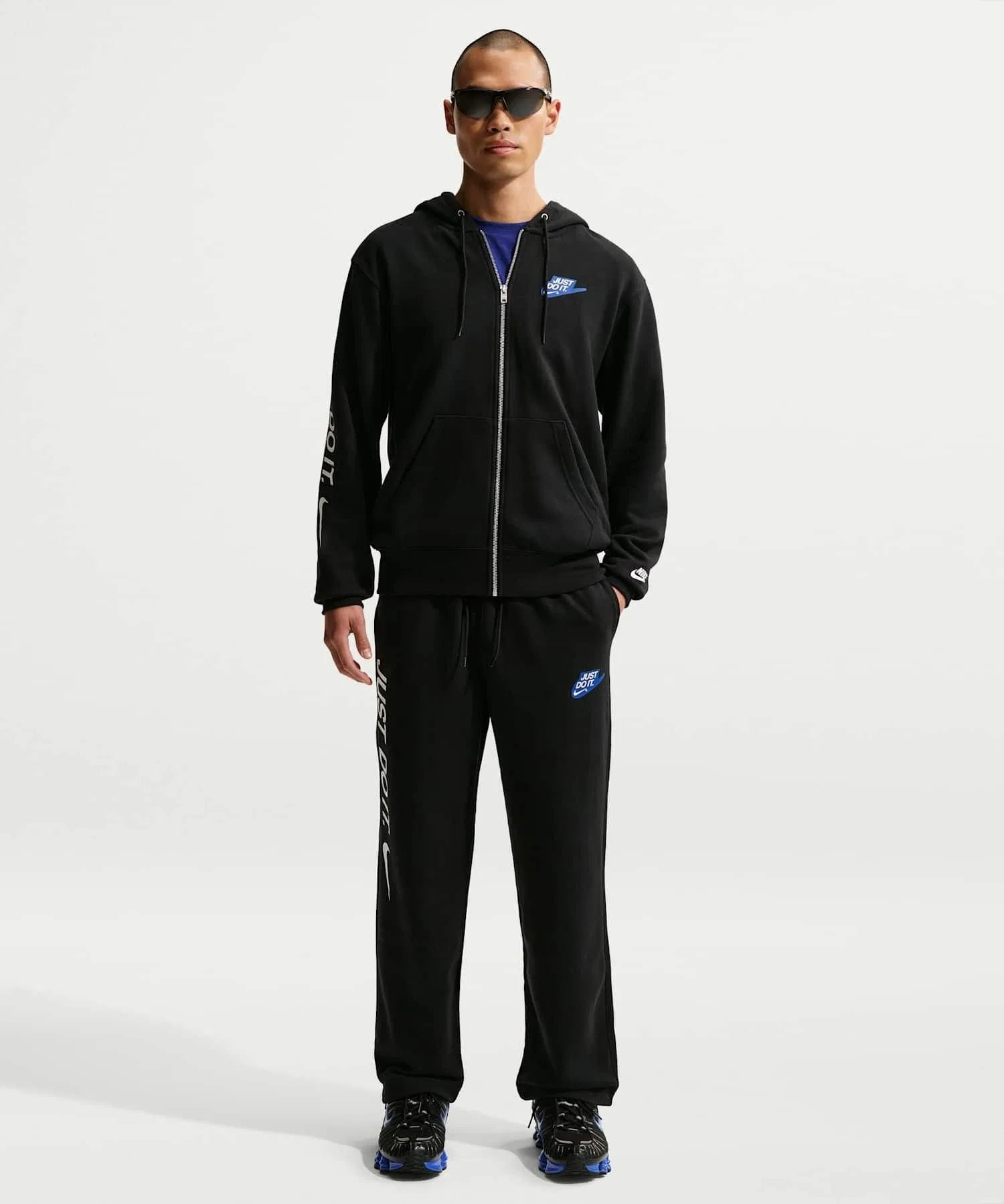 Мужские брюки Nike Sportswear Club из французской махровой ткани с открытым низом IF0761-010, черные.
