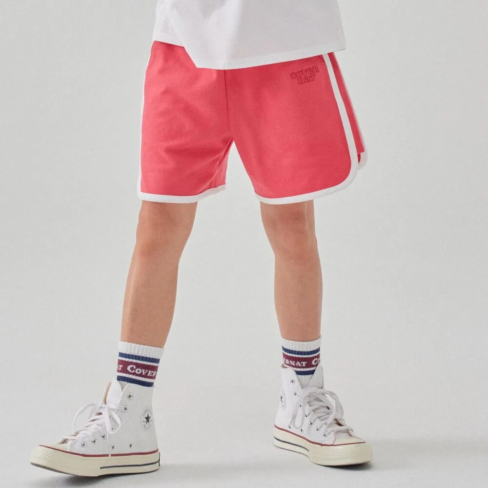Детские красные шорты-дельфины с логотипом Cooper от Covernat Kids