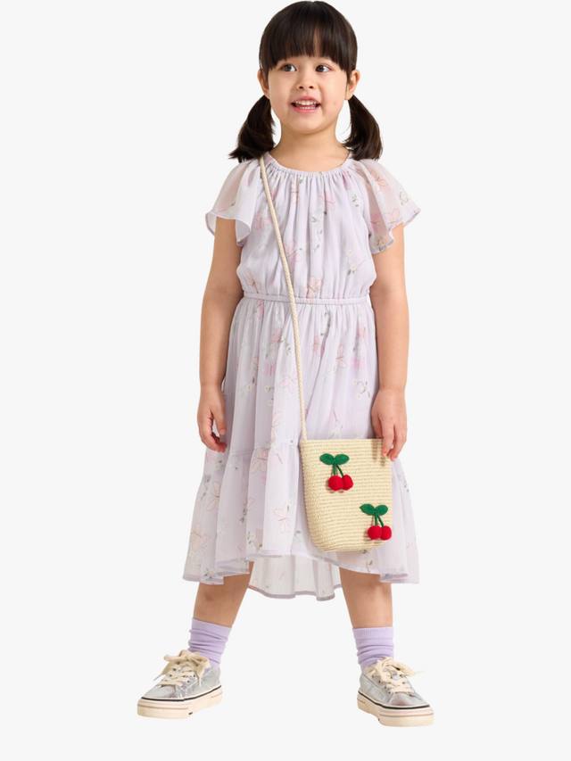 

Детское платье из шифона с цветочным принтом и ярусами Lindex, Light Dusty Lilac