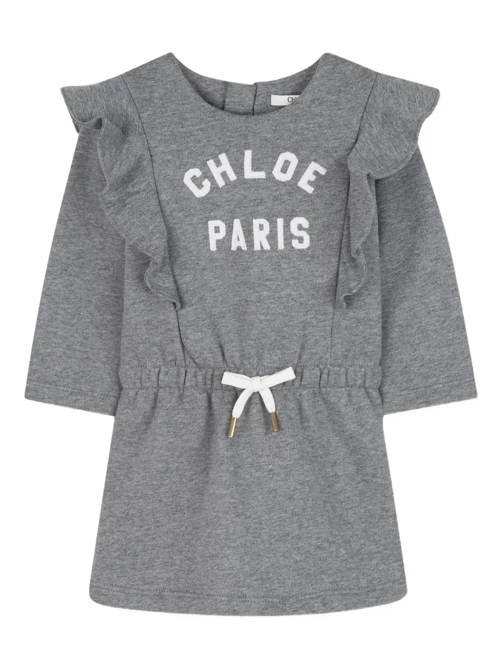 

Платье с логотипом Chloé Kids, серый