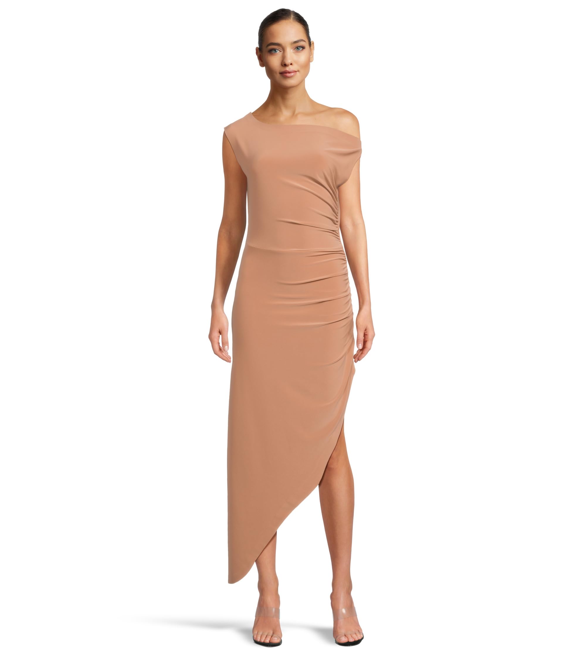 

Платье Norma Kamali Drop Shoulder Side Drape Gown, цвет Cappuccino
