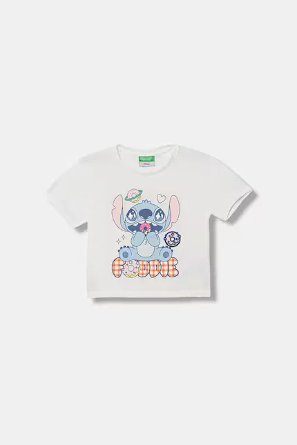 Футболка с коротким рукавом принт Disney United Colors of Benetton, белый