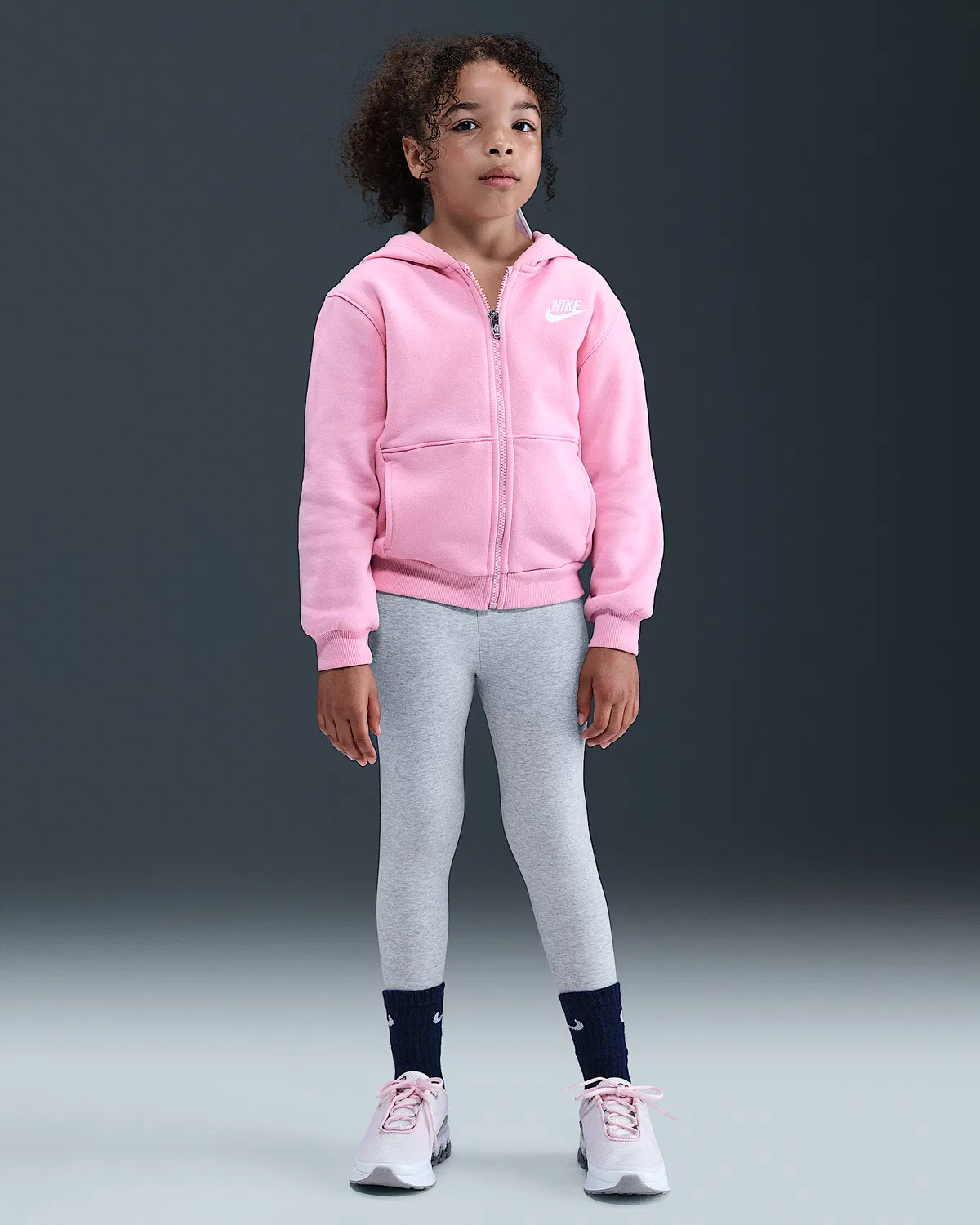 Детская флисовая куртка на молнии Nike Sportswear Club, Medium Soft Pink — фото 4