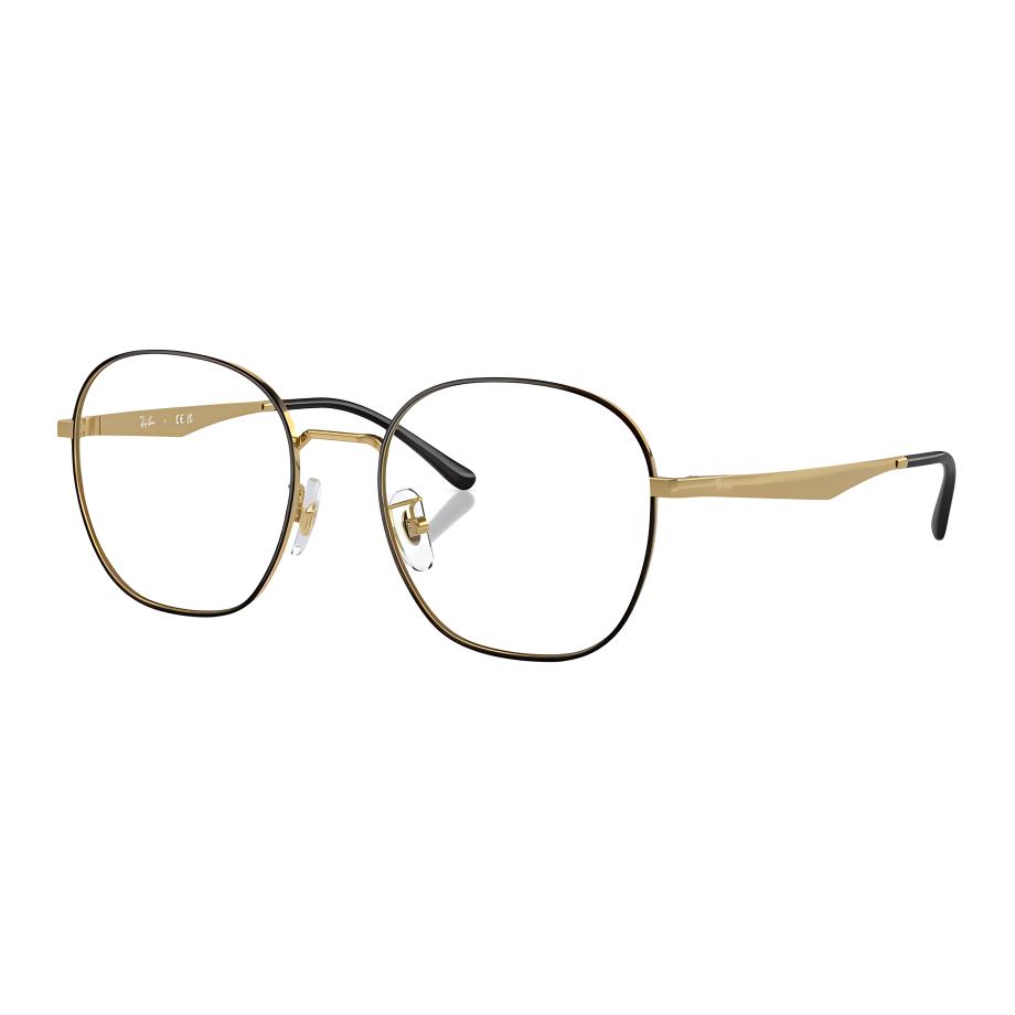 

RayBan Металлическая оправа для очков неправильной формы женская черная с золотом, Black Gold