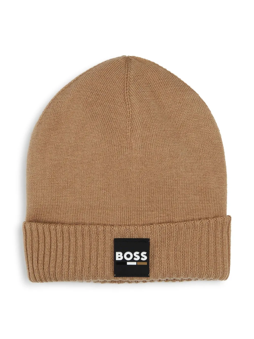 

Шапка бини с нашивкой-логотипом BOSS Kidswear, коричневый