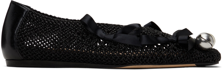 Балетки крючком с подвесками Black Bell Simone Rocha