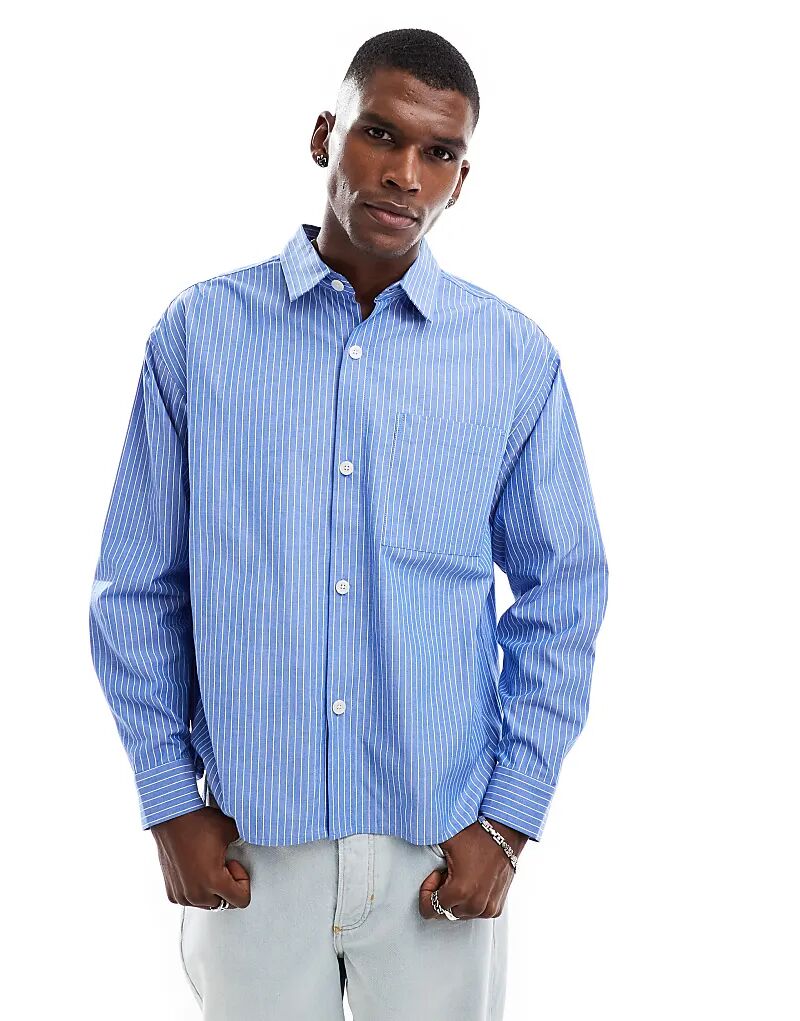 

Рубашка Cotton On Hampton с длинными рукавами в синюю полоску Cotton On