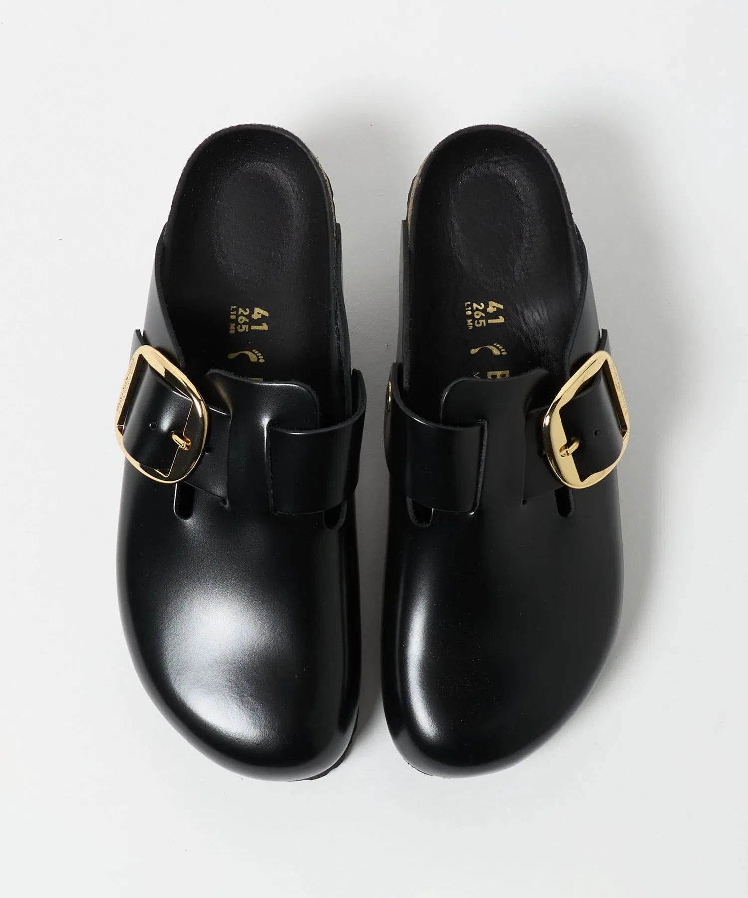 Мужские кожаные сандалии Birkenstock Boston Big Buckle чёрные — фото 4