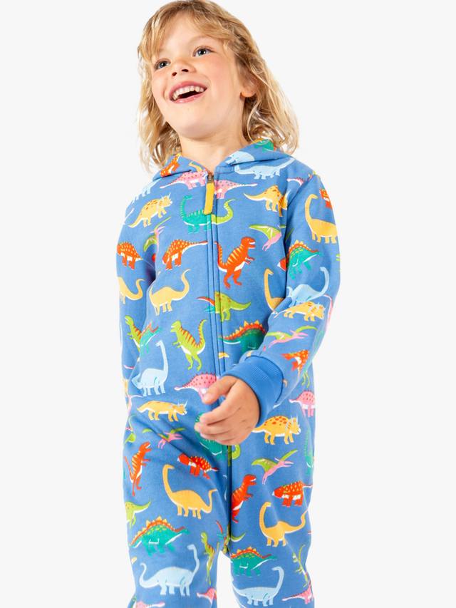 Детский комбинезон big snuggle из органического хлопка с принтом динозавра Frugi, Cobalt — фото 2