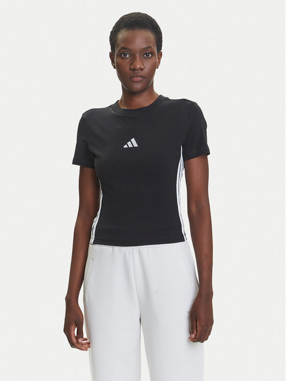 

Облегающая футболка Essentials 3-Stripes JC8325 Adidas, черный