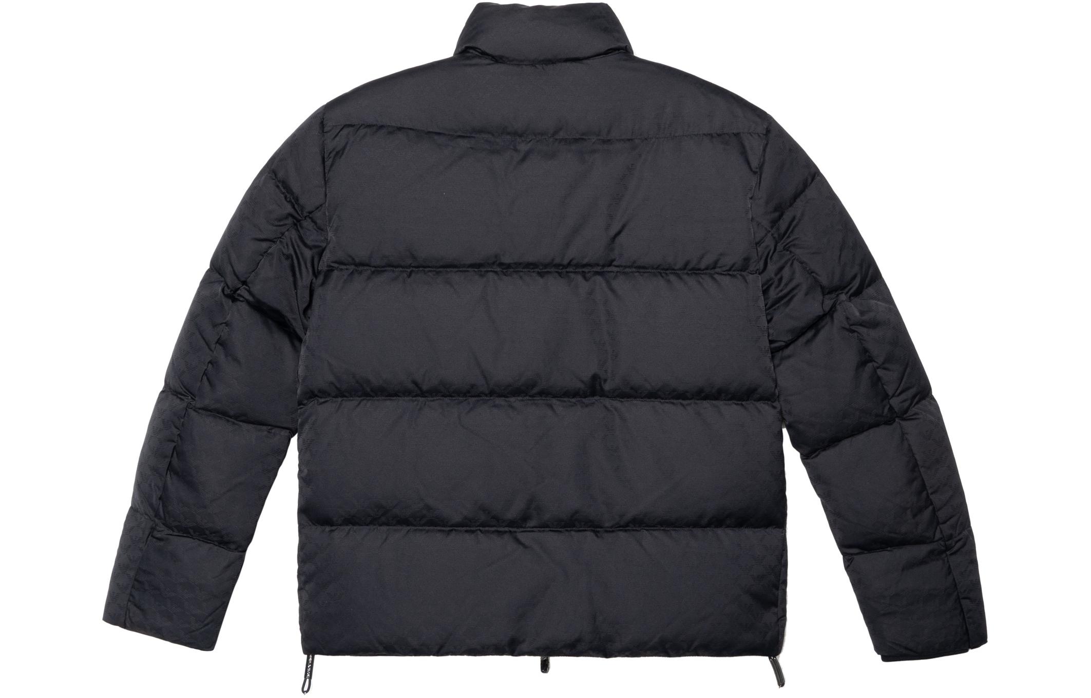 EMPORIO ARMANI Монограмма принтованная куртка с высоким воротником, Gray Black — фото 4
