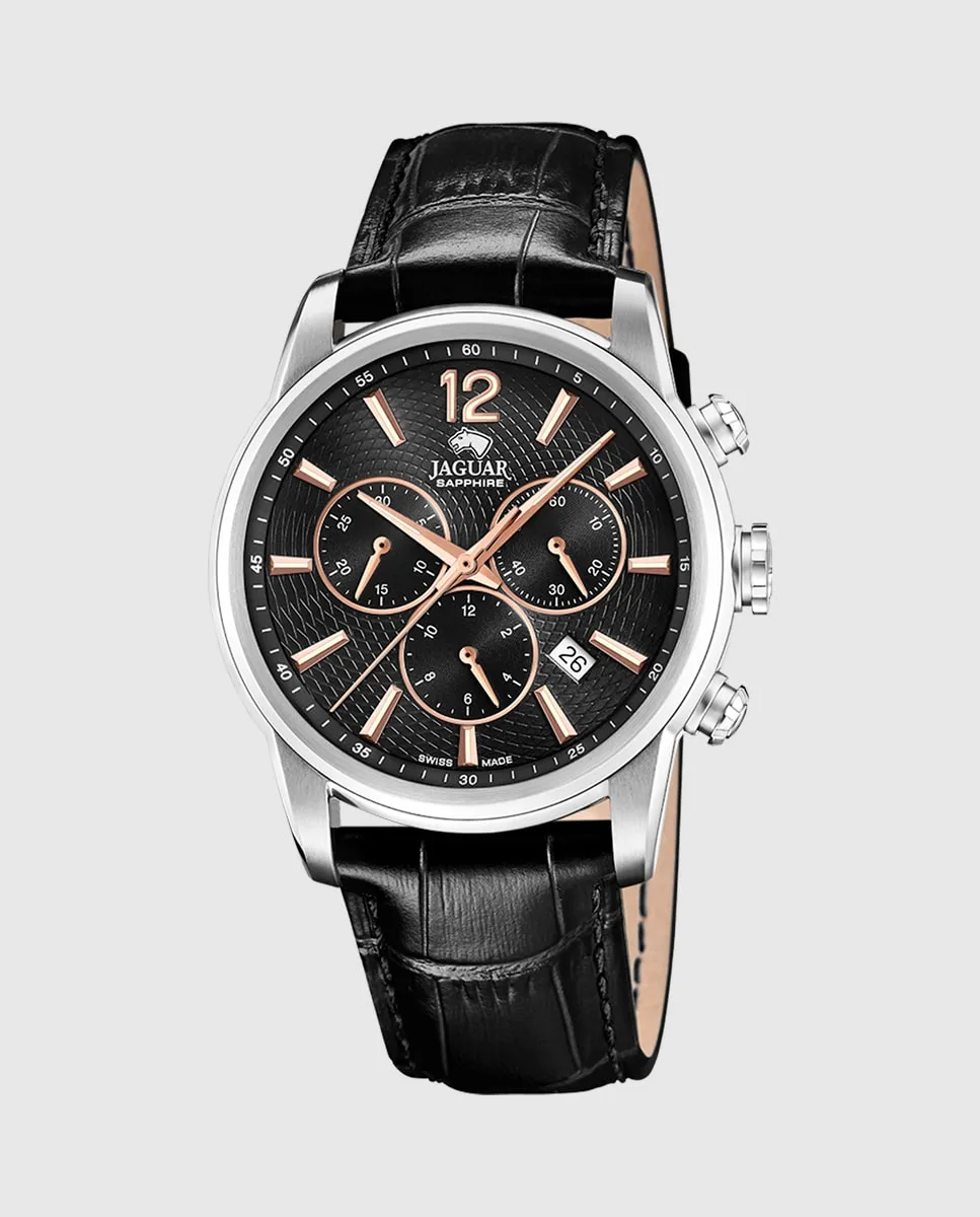 

J968/6 Мужские часы Acamar из черной кожи Jaguar, черный