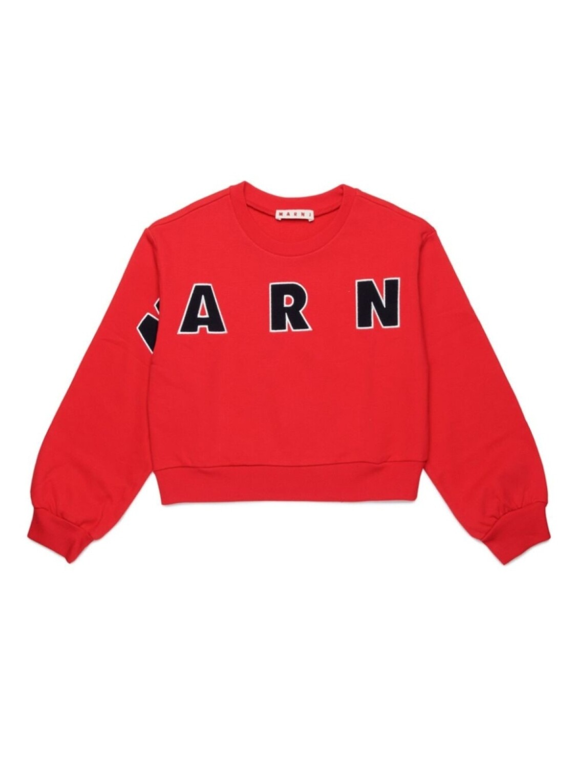 

Marni Kids хлопковая толстовка с логотипом-аппликацией, красный
