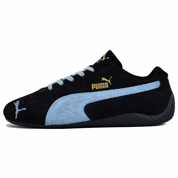 

PUMA Скоростные кошки зимние нескользящие, износостойкие, легкие низкие повседневные туфли унисекс черно-синие, цвет Black Blue