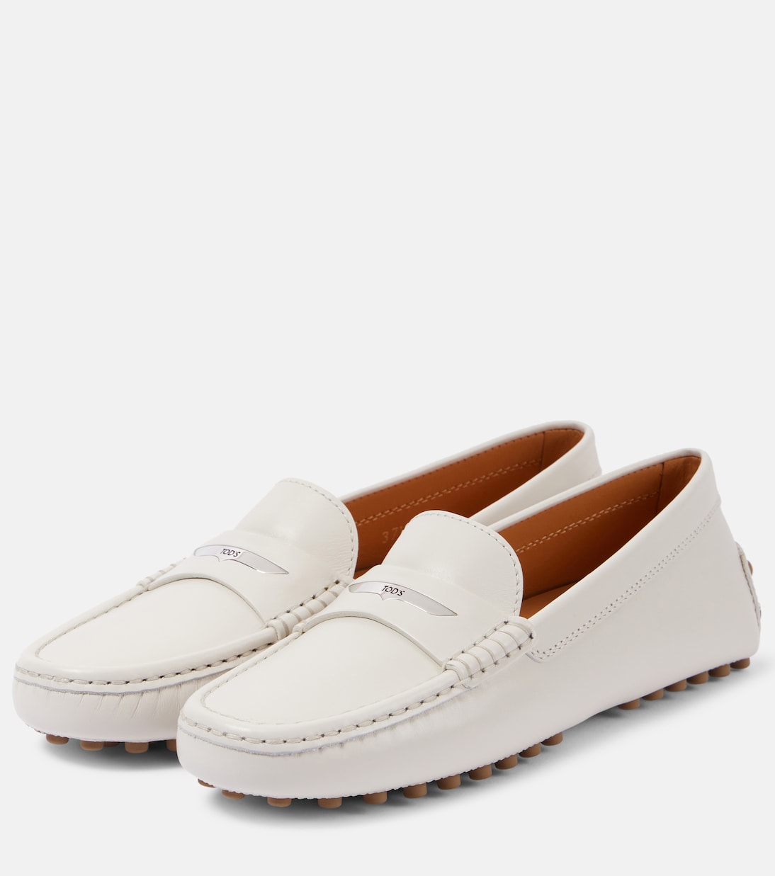 Кожаные туфли для вождения Gommino Tod's, Bianco Calce — фото 4