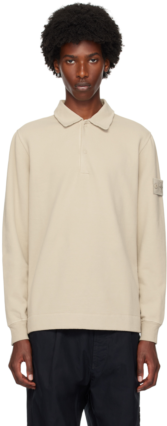 

Поло с логотипом Stone Island, бежевый