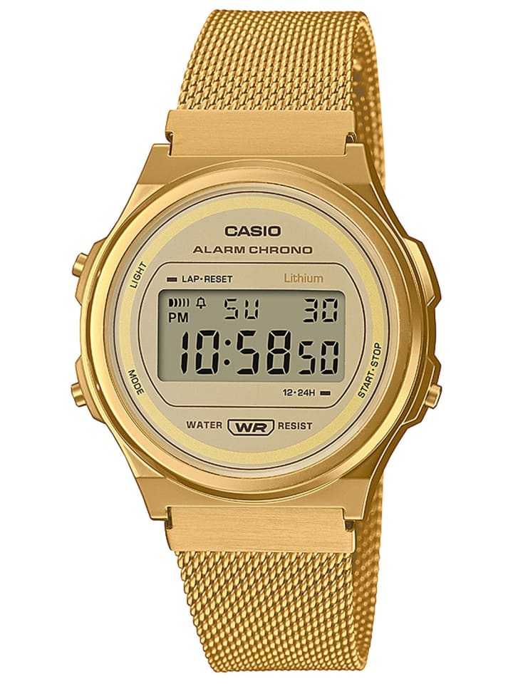 

Casio Винтажные цифровые часы золотистого цвета с миланским ремешком