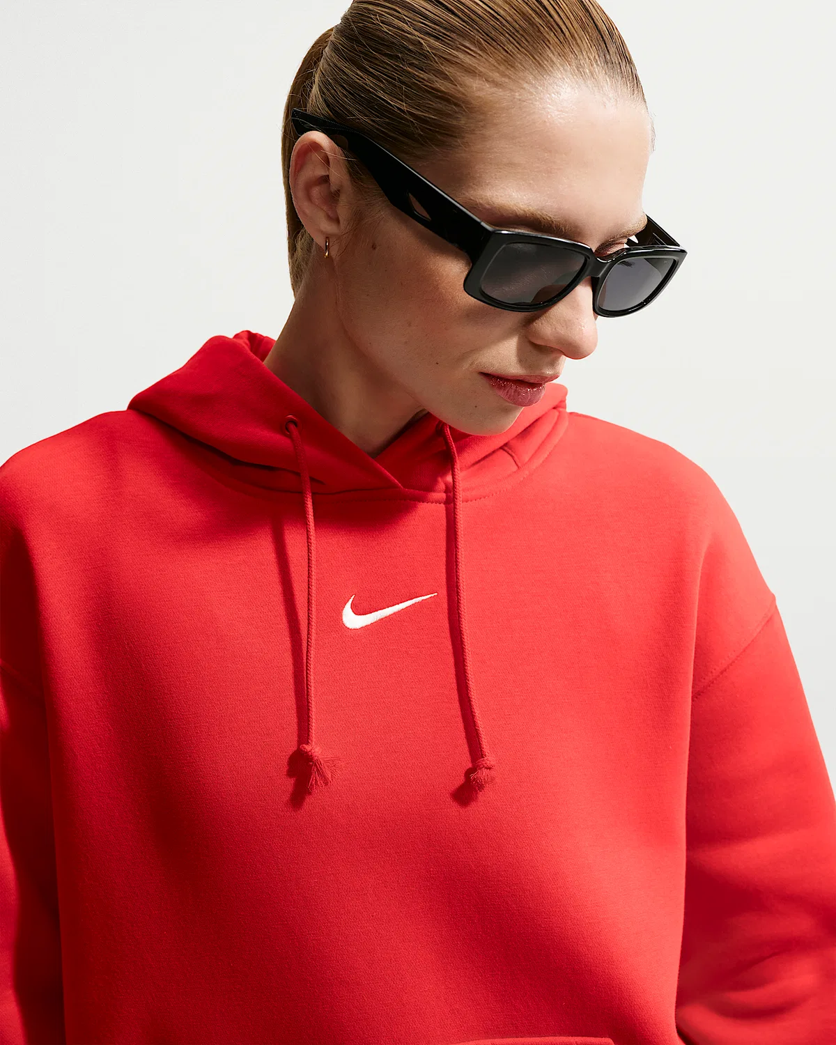 Женский оверсайз худи Nike Sportswear Phoenix Fleece, Light Crimson/Sail — фото 3