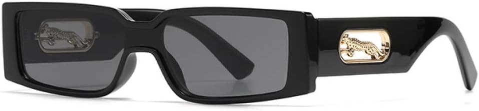 

Роскошные квадратные солнцезащитные очки в маленькой оправе для женщин и мужчин, модные винтажные очки для путешествий с изображением головы леопарда, солнцезащитные очки UV400 для мужчин generic, Black Black