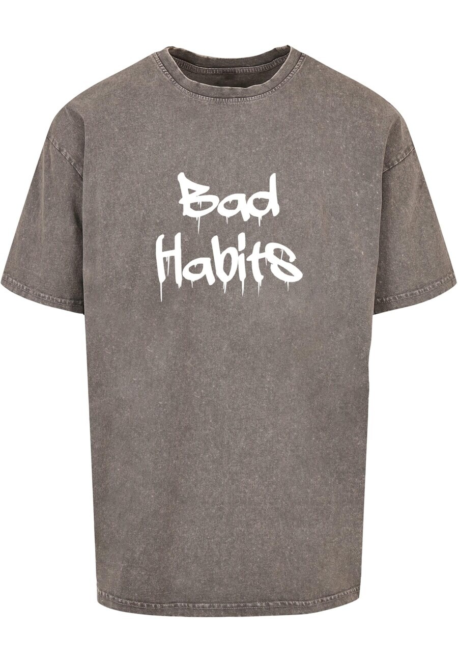 

Футболка Merchcode BAD HABITS, серый деним