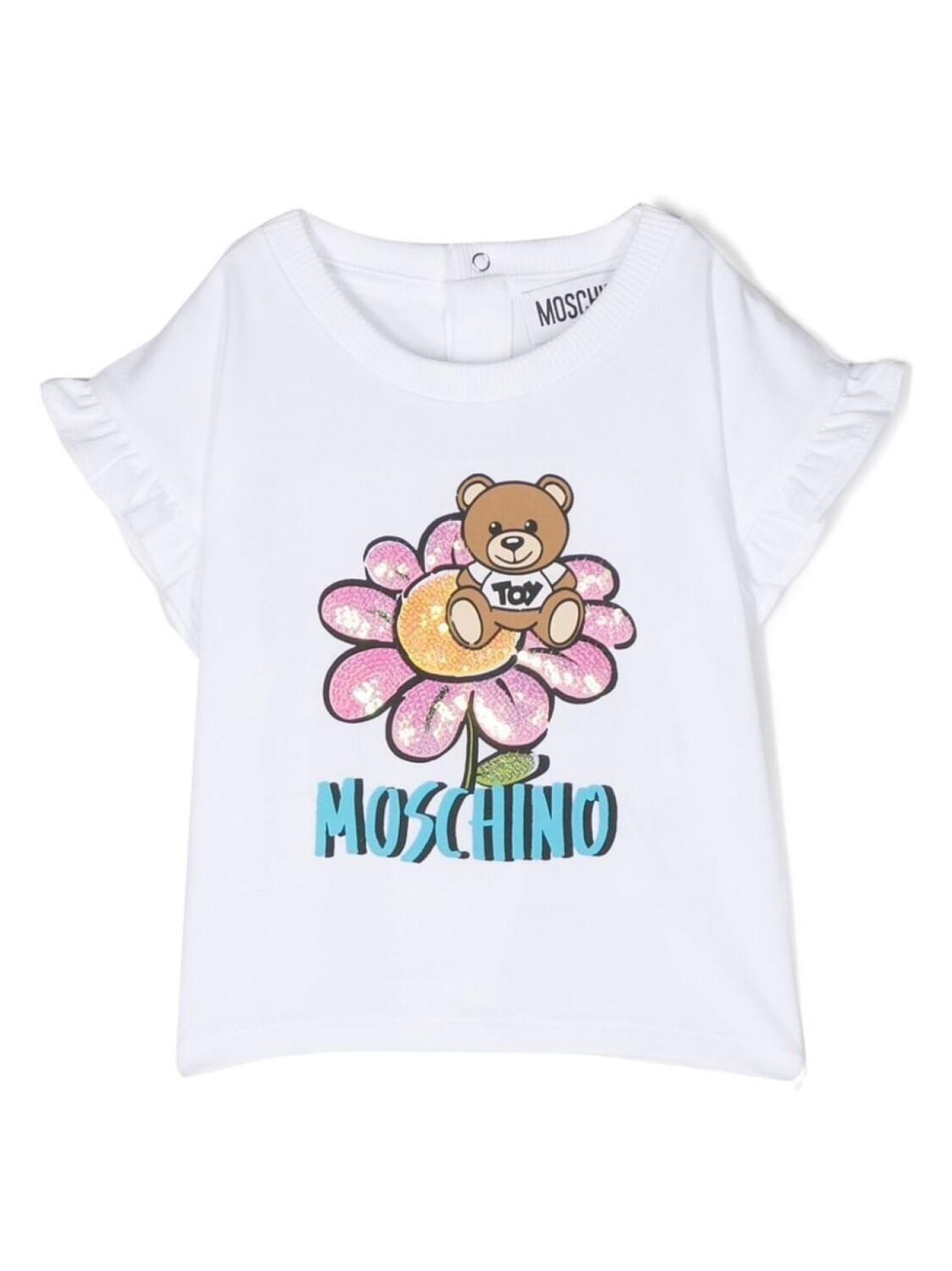 

Moschino Kids футболка с пайетками, белый
