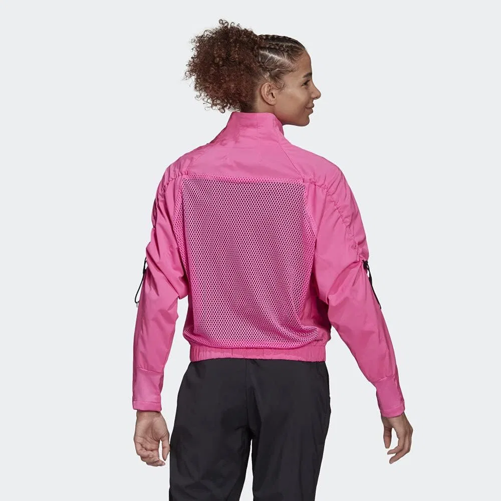 Куртка женская трек, adidas, Screaming Pink — фото 4